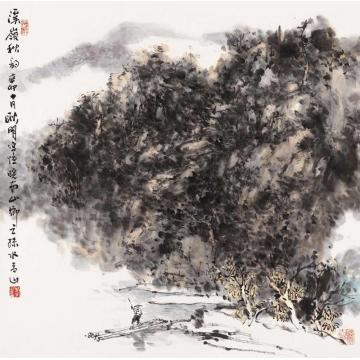 耿明国画山水溪岭秋韵字画之家