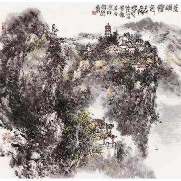 耿明国画山水崆峒霜色字画之家
