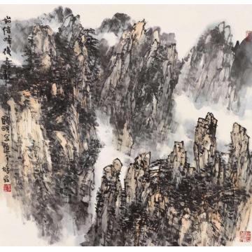 耿明国画山水始信峰后奇观字画之家