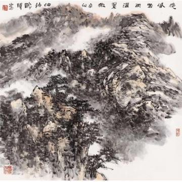 耿明国画山水晚风带雨湿翠微字画之家