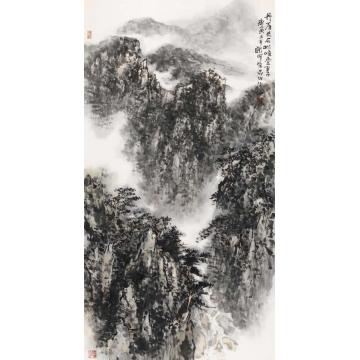 耿明国画花鸟丹崖夹石松嶂叠翠字画之家
