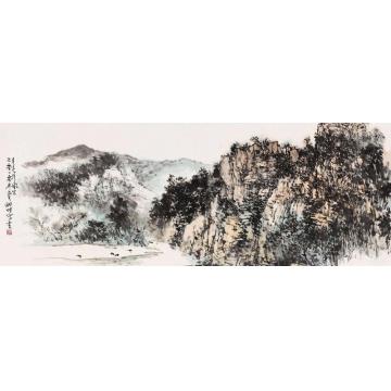 耿明国画山水月亮湾风光字画之家