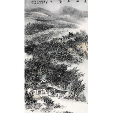 耿明国画山水茶乡春霁图字画之家