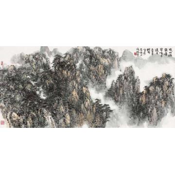 耿明国画山水晓山横雾远字画之家