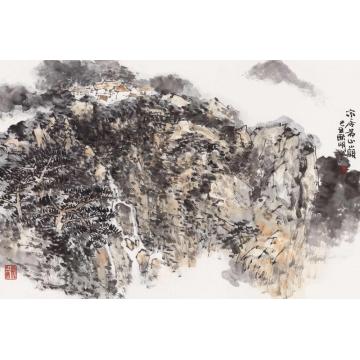 耿明国画山水家居黄山巅字画之家