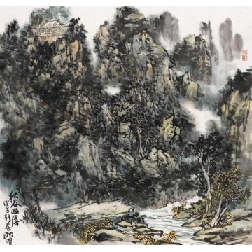 耿明国画山水秋谷幽溪字画之家