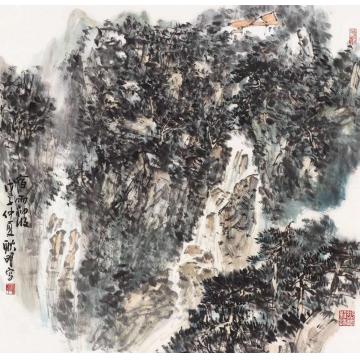 耿明国画山水宿雨初收字画之家