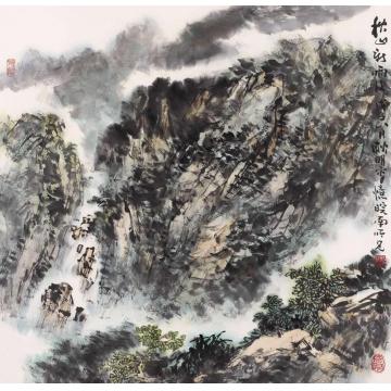 耿明国画山水秋山新雨字画之家