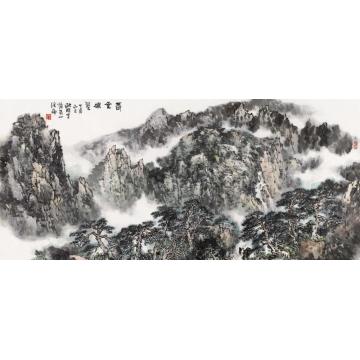 耿明国画山水春云擁翠字画之家