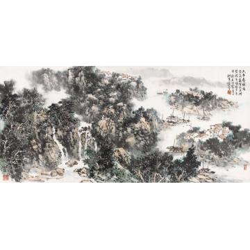 耿明国画山水太平春赋图字画之家
