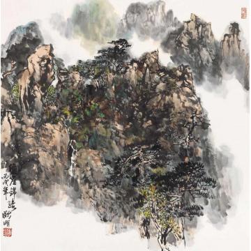 耿明国画山水秋崖锦绣字画之家