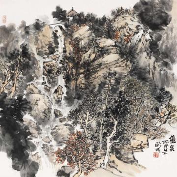 耿明国画山水秋泉字画之家