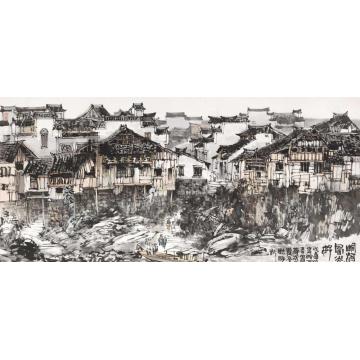 耿明国画山水峒河风光好字画之家