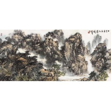 耿明国画山水十里画廊入胜境字画之家