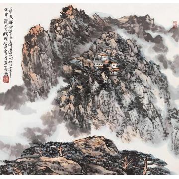 耿明国画山水天都回望字画之家