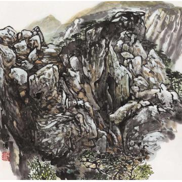 耿明国画山水天柱山一隅字画之家