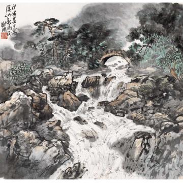 耿明国画山水溪山新雨后字画之家