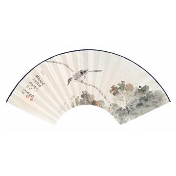 马新阳国画花鸟数点飞来荷叶雨字画之家