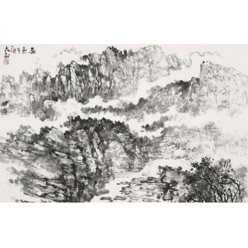 程大利国画山水太行写生四字画之家
