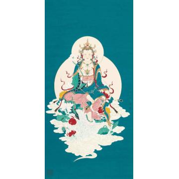 李巍松国画人物重彩观世音菩萨字画之家