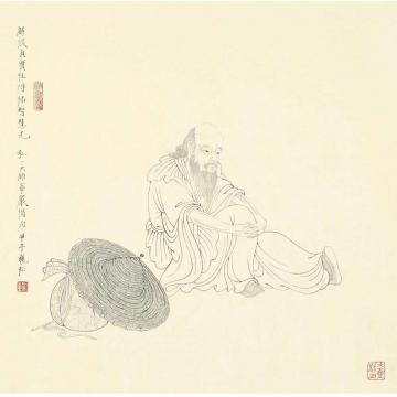 李巍松国画人物白描十八应真册页（一）字画之家