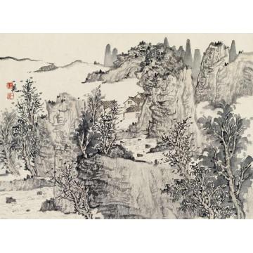 潘一见国画山水山水册页01字画之家