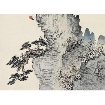 潘一见国画山水山水册页04字画之家