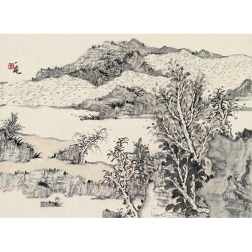 潘一见国画山水山水册页05字画之家