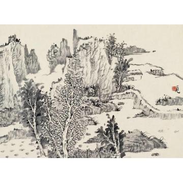 潘一见国画山水山水册页06字画之家