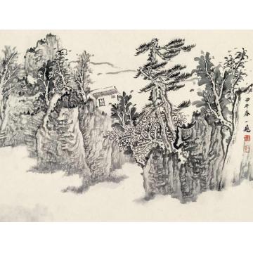 潘一见国画山水山水册页08字画之家