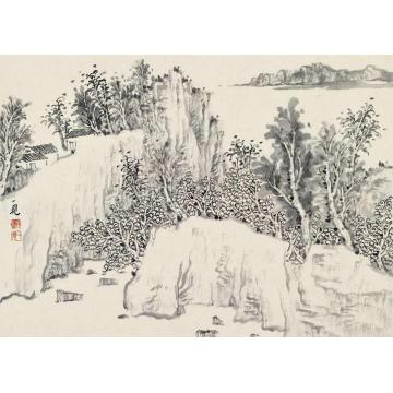 潘一见国画山水山水册页09字画之家