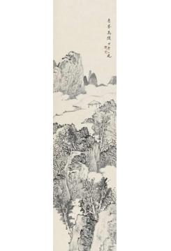 潘一见国画山水青峯高隐字画之家