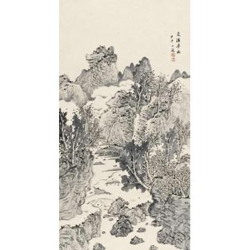 潘一见国画山水夏溪寻幽字画之家