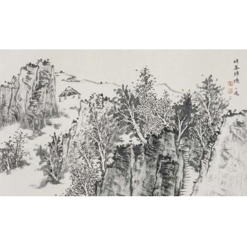潘一见国画山水晴峰归隐字画之家