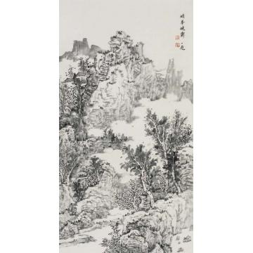 潘一见国画山水晴峰晚字画之家