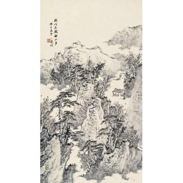潘一见国画山水开门不厌好山多字画之家