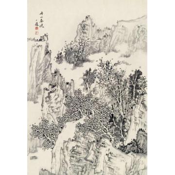 潘一见国画山水丹山春晓字画之家