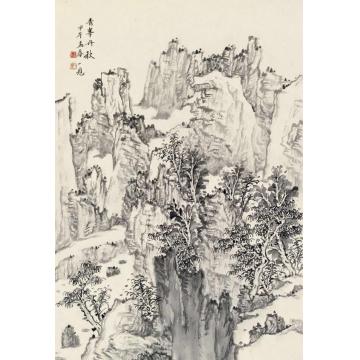 潘一见国画山水青风丹秋字画之家