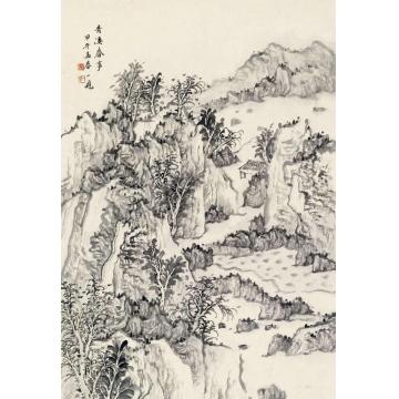 潘一见国画山水清溪春事字画之家
