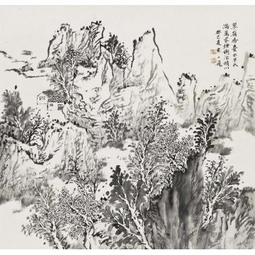 潘一见国画山水翠岭香台字画之家