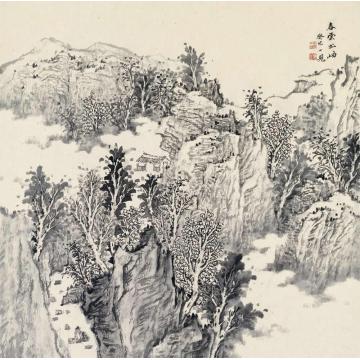 潘一见国画山水春云出岫字画之家