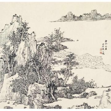 潘一见国画山水云水山居字画之家