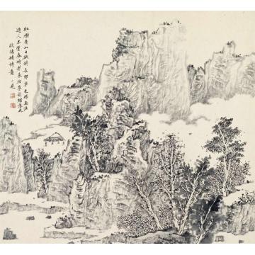 潘一见国画山水红树青山日欲斜字画之家