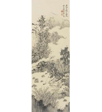 潘一见国画山水春池日暖少风波字画之家