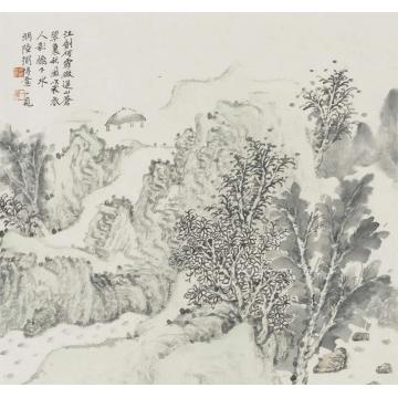 潘一见国画山水明陆弼诗意字画之家
