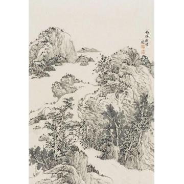 潘一见国画山水南溪新晴字画之家