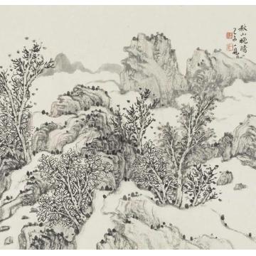 潘一见国画山水秋山晚晴字画之家