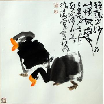 董振涛国画花鸟双鹅字画之家