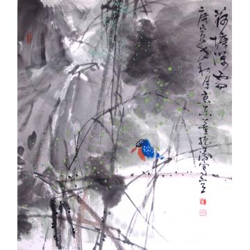 董振涛国画山水荷塘深处字画之家
