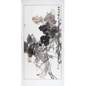 董振涛国画花鸟秋水浴雾白字画之家